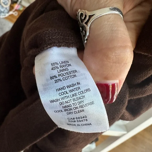 Anthropologie Belle Vere Brown Belted Jumpsuit - Picture 4 of 4